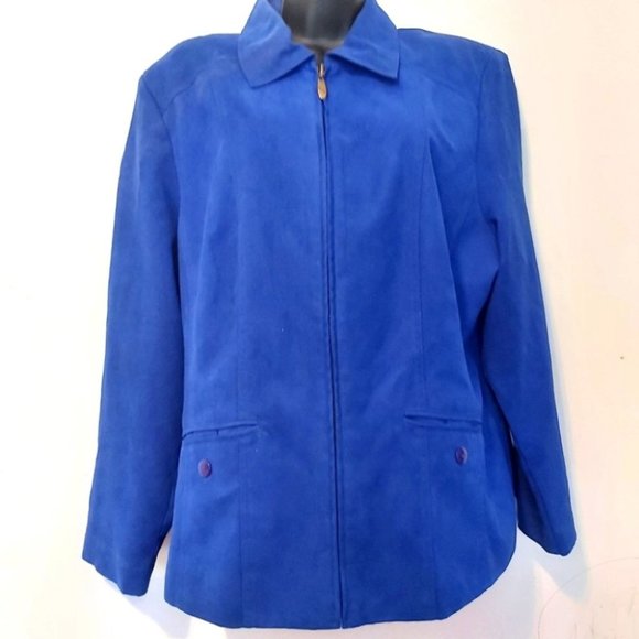 CARROLL REED | Women's Suede-Like Blazer Blue Size 16 - Picture 1 of 6
